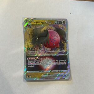 Pokemon Regidrago VSTAR Card - Black, Pink, Gold
